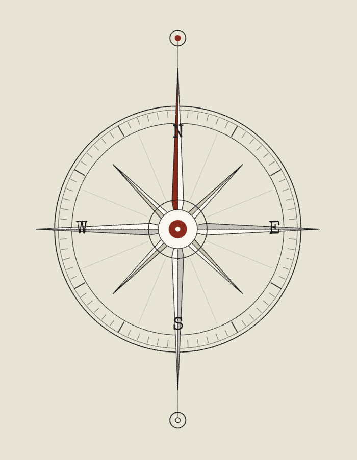 Compass rose pointing north — finding your anchor strength